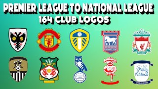 Guess All 164 English Logos  Premier League to National League  English Football Quiz [upl. by Esoj]