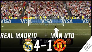 Penalty Shootout • REAL MADRID 4  1 MANCHESTER UNITED  Simulation amp Recreation from Video Game [upl. by Anaujnas892]