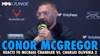 Conor McGregor Reacts to Michael Chandler vs Charles Oliveira at UFC 309 Calls for My Date [upl. by Airdnassac]