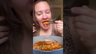 Tteokbokki 🔥 mukbang tteokbokki traderjoes sweet spicy [upl. by Monda31]