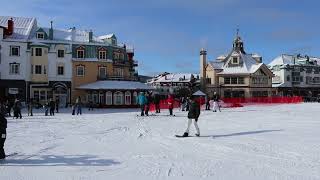 Mont Tremblant QC Pedestrian village amp Skiing in Canadian winter [upl. by Ellemaj]