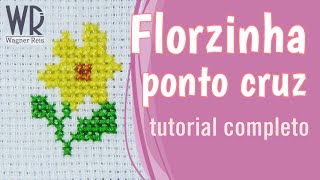 Como bordar uma florzinha em ponto cruz Com avesso perfeito [upl. by Fezoj]