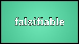 Falsifiable Meaning [upl. by Grover]