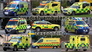 🚑 Ambulanser på utryckning – Ambulances responding in Sweden [upl. by Gard12]