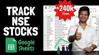 How to track NSE Stocks on Google Sheets Realtime Stock Price  Trade Brains [upl. by Derina]