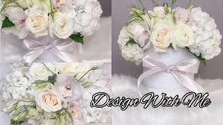 High End Floral Hat Box Mini  Flower arrangements for beginners  Flower Box [upl. by Dagney]