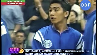 Ateneo vs La Salle 2001 Finals Game 2 UAAP S64 [upl. by Mauralia]