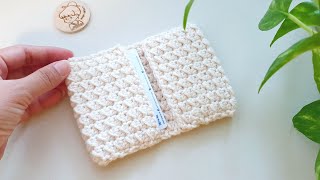 How to Crochet Cardholder  Such an Easy Crochet Pattern do Slip Stitch and hdc  ViVi Berry DIY [upl. by Eirot]