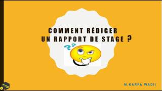 Rapport de stage de A à Z [upl. by Peirsen]