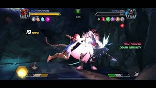 MCoC Tigra Killed The Serpent with 100 Health Left in Battlegrounds Arm Race meta [upl. by Oxford]