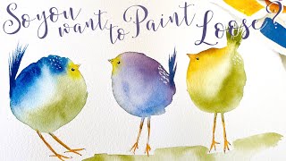 How to Paint Cute Colorful Birds for Beginners  Easy Tutorial to Master Loose Watercolor Painting [upl. by Kleiman]