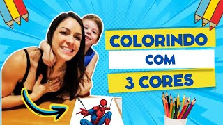 APRENDENDO e COLORINDO com 3 cores os SUPER HERÃ“IS da MARVEL â€“ Isaque 3 marker challenge [upl. by Divod]