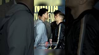 DEREVYANCHENKO NOT INTIMIDATED BY JAIME MUNGUIA AT FIRST FACE OFF [upl. by Calida]