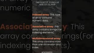 5 Different Types of Arrays in php mostaskedquestion [upl. by Nyletak]