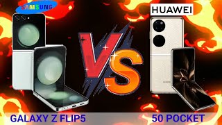 Samsung Galaxy Z Flip5 Vs Huawei P50 Pocket which FLIP is BEST [upl. by Anikat]