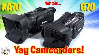 Canon G70 vs XA70 with 1 inch sensor camcorder comparison footage [upl. by Airitak]