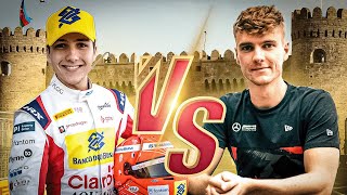 Enzo Fittipaldi vs Jarno Opmeer F2 Baku INSANE BATTLE [upl. by Okimuk]