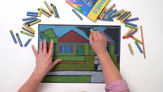 Howard Arkley Inspired Oil Pastel House Craft Idea For Australian Teachers Zart Art [upl. by Durgy]