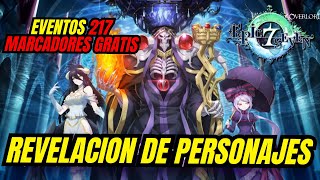 REVELACION DE PERSONAJES  ¿217 MARCADORES GRATIS  ML GRATIS CONFIRMADO  EPIC SEVEN X OVERLORD [upl. by Alena917]