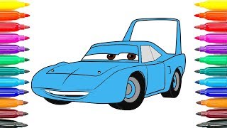 How to Draw Cars 3 Kingaka Strip Weathers Coloring How To Paint Cars 3 Kingaka Strip Funny Coloring [upl. by Getter]