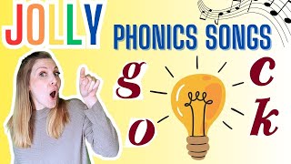 Jolly Phonics  Set 3  Animated Songs with WORDS and ACTIONS  letters g o c k [upl. by Fleta]