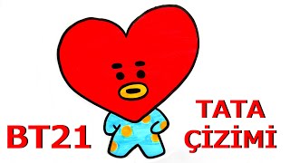 BT21 Karakterlerinden TATA Çizimi  BT21 Çizimleri  BTS Çizimleri  BTS Taehyung [upl. by Engdahl325]