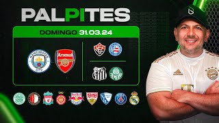 PALPITES DE FUTEBOL PARA HOJE 31 03 2024 DOMINGO  BILHETE PRONTO  Boleiros Tips [upl. by Flemming4]