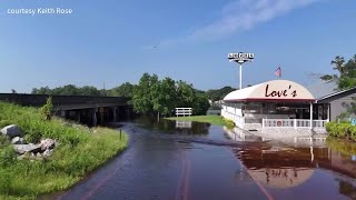 Flooding at Loves Seafood along Ogeechee River [upl. by Notsirb]