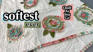 Quilt As You Go Rose Garden Quilt  Raw Edge Applique [upl. by Eusebio769]