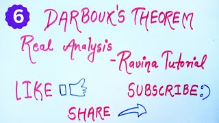 Darboux theorem of riemann integral  Real analysis  BscMsc Maths  Ravina Tutorial [upl. by Tamas224]