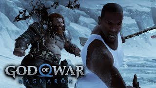 CJ San Andreas VS Thor Boss Fight God of War Ragnarok PS5 Mod  GTA 6 Meets God of War [upl. by Luckett]