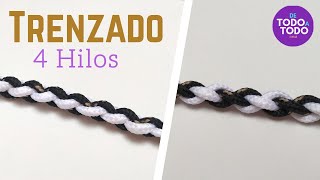 💜Técnica TRENZADO con 4 cuatro HILOS o CUERDAS Fácil DIY Paso a paso [upl. by Mufi436]