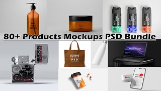 80 Products Mockup PSD Bundle Free For Download [upl. by Ahsurej550]