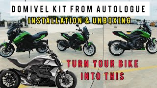 Dominar to Domivel  Autologue Kit Ducati Diavel Inspired  Installation amp Unboxing [upl. by Helenka]