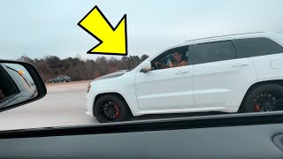 TRACKHAWK VS SUPERCHARGED SRT JEEP🤯😱 [upl. by Micheal]