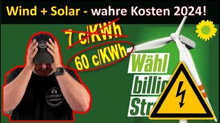 Solar  Windstrom für 60 ckWh  die wahren Kosten der Integration [upl. by Aneral351]