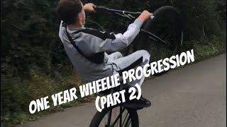 MY ONE YEAR WHEELIE PROGRESSIONPART 2 [upl. by Esiom376]