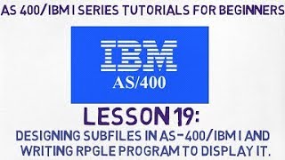 As400 tutorial for Beginners 19  SUBFILE designing and RPG programming in AS400IBM i in Detail [upl. by Minni]