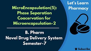 Phase Separation Coacervation for MicroEncapsulation2  BPharm  NDDS Semester 7 [upl. by Olympias914]