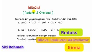 Redoks Kimia  Contoh Soal Biloks  Reduktor dan Oksidator [upl. by Philemol]