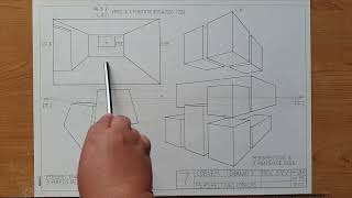 Perspectivas Cónicas a 1 2 y 3 puntos de fuga Parte 3A 3 puntos de fuga [upl. by Boland]