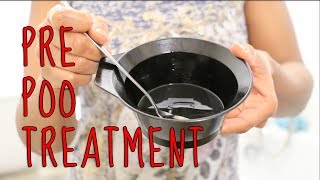 Pre Poo Hair Treatment Relaxed Hair Tutorial [upl. by Annauqahs444]