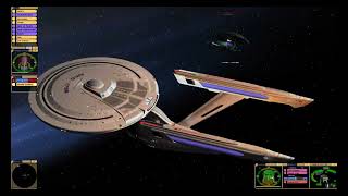 Star Trek Bridge Commander  Resurrection Refit vs Dark Timeline Intrepid [upl. by Boot356]