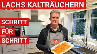 ♨️ GRILLBLITZ Lachs kalträuchern Räucherlachs Fisch selber räuchern Rezept Smoked Salmon Anleitung [upl. by Elton]