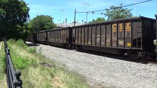 CSX C 670 01 Coal loads by Homestead 7224 AC44 ES44 leads full CSX coal hoppers [upl. by Elkcim]