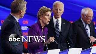 Sen Elizabeth Warren touts female political success at Iowa debate l ABC News [upl. by Aisat]