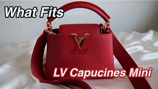 LV CAPUCINES MINI  WHAT FITS  BOHEMIANGIRL [upl. by Amerd]