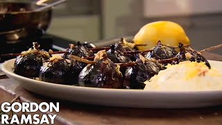 Caramelised Figs with Balsamic Vinegar Rosemary and Ricotta  Gordon Ramsay [upl. by Huberto358]