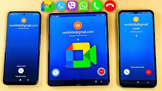 Google Meet Duo  SkyPhone  Viber  WhatsApp Samsung Z Fold 4 amp A14 amp Xiaomi Redmi Incoming Call [upl. by Mishaan]