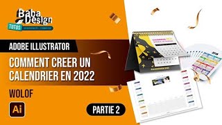 ADOBE ILLUSTRATOR  COMMENT CREER UN CALENDRIER 2022  PARTIE 2  WOLOF [upl. by Essilevi]